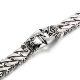 Retro Chic Vindmønster Portræt Støbemønster Kant Titanium Armbånd Til Mænd