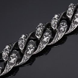 Vintage Cool Løvehoved Titanium Armbånd Til Mænd