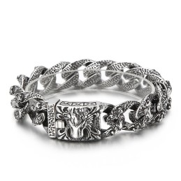 Vintage Cool Løvehoved Titanium Armbånd Til Mænd