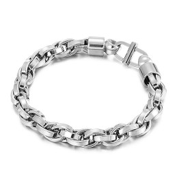 Herrearmbånd Med Ovalt Drejekæde I Titanium