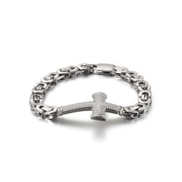 Populært Mode Gadekryds Tilbage Kæde Titanium Armbånd Til Mænd