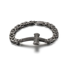 Populært Mode Gadekryds Tilbage Kæde Titanium Armbånd Til Mænd