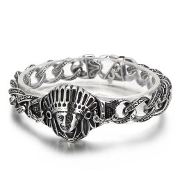 Nye Casting Jewelry Retro Cool Chief Pattern Titanium Herrearmbånd