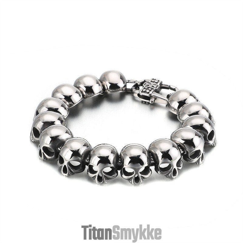 Cool Skull Titanium Armbånd Til Mænd