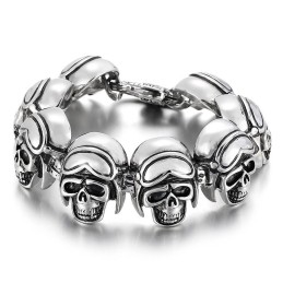 Vintage Cool Rock Kranium Titanium Armbånd Til Mænd