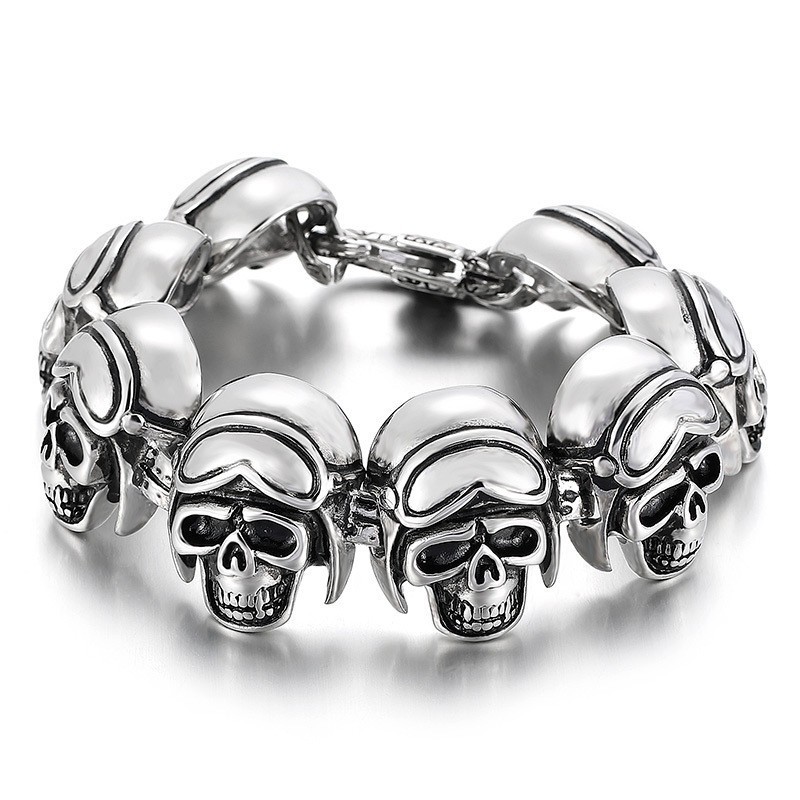 Vintage Cool Rock Kranium Titanium Armbånd Til Mænd Vintage Cool Rock Kranium Titanium Armbånd Til Mænd