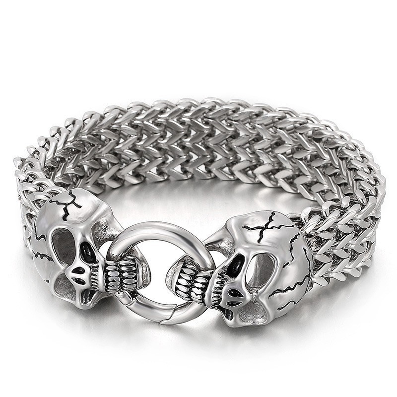 Chic Trendy Titanium Kranie Armbånd Til Salg