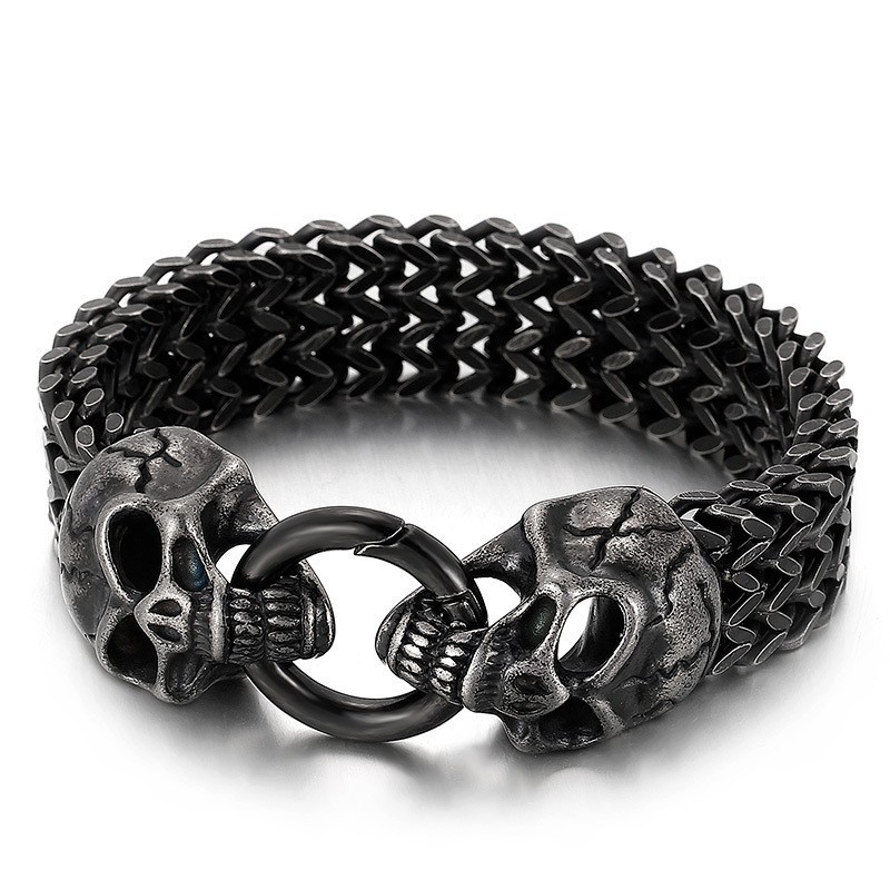 Chic Trendy Titanium Kranie Armbånd Til Salg