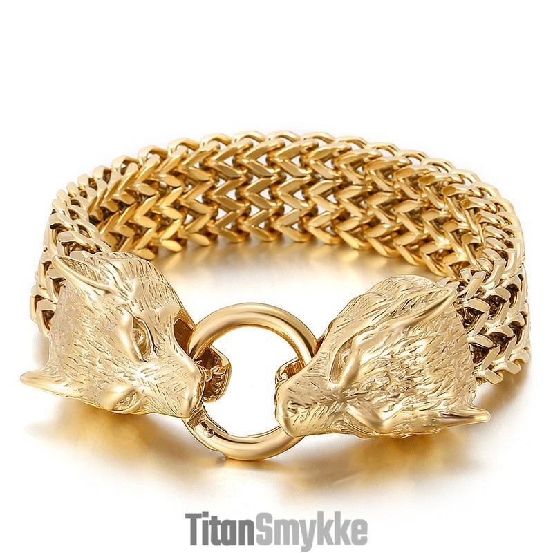 Chic Trendy Titanium Ulvehovedarmbånd