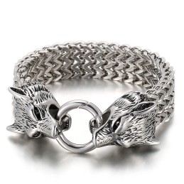 Chic Trendy Titanium Ulvehovedarmbånd