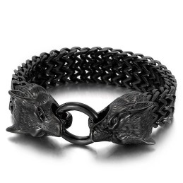 Chic Trendy Titanium Ulvehovedarmbånd