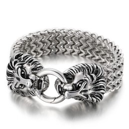 Chic Trendy Titanium Løvehoved Armbånd