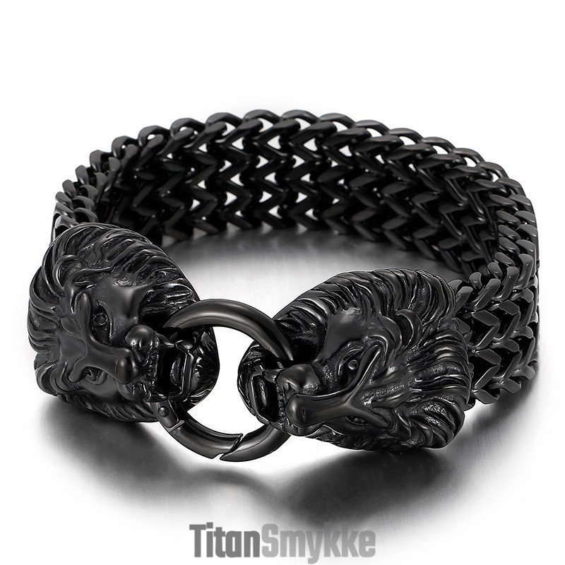 Chic Trendy Titanium Løvehoved Armbånd