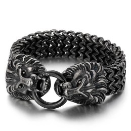 Chic Trendy Titanium Løvehoved Armbånd