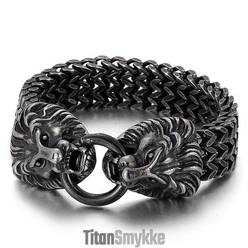 Chic Trendy Titanium Løvehoved Armbånd