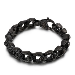 Moderigtige Vintage Vind Titanium Kranie Smykker Hip Hop Rock Herrearmbånd