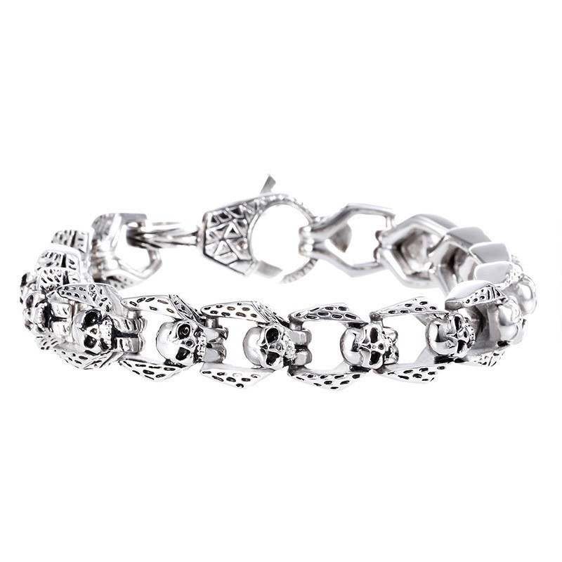 Moderigtigt Retro Wind Titanium Kranie Smykker Hip Hop Rock Herrearmbånd