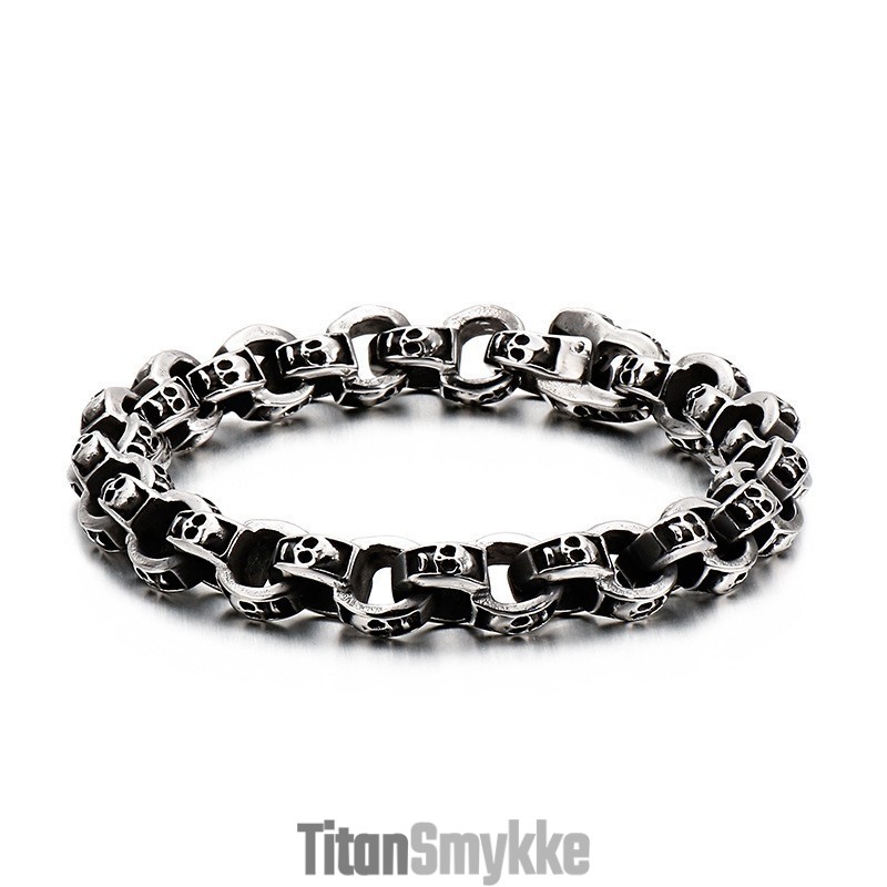Titanium Kranie Armbånd Chic Biker Spøgelsesarmbånd Titanium Smykker Titanium Kranie Armbånd Chic Biker Spøgelsesarmbånd Titanium Smykker