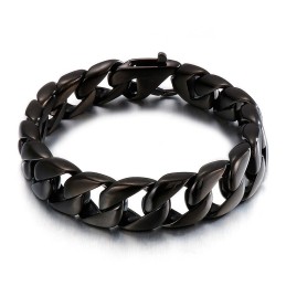 Titanium Sort Herrearmbånd Herrekæde