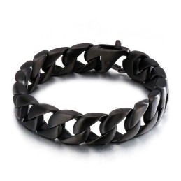 Titanium Sort Herrearmbånd Herrekæde