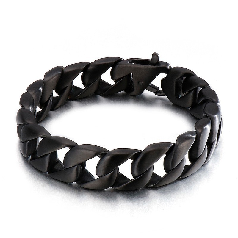 Titanium Sort Herrearmbånd Herrekæde Titanium Sort Herrearmbånd Herrekæde