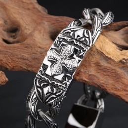 Mode Retro Håndsmykker Crosshair Mønster Titanium Armbånd