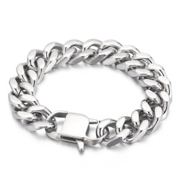 Cool Firesidet Slibende Cuba-Kæde Herrearmbånd I Titanium