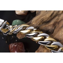 Titanium Forgyldt Bredt Armbånd Til Mænd