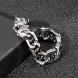 Chic Wind Hollow Dice Dot Hole Column Titanium Armbånd Til Herrer