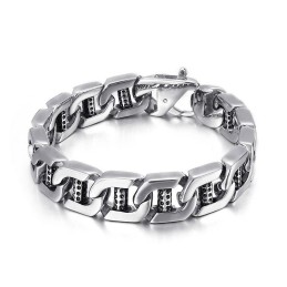 Chic Wind Hollow Dice Dot Hole Column Titanium Armbånd Til Herrer
