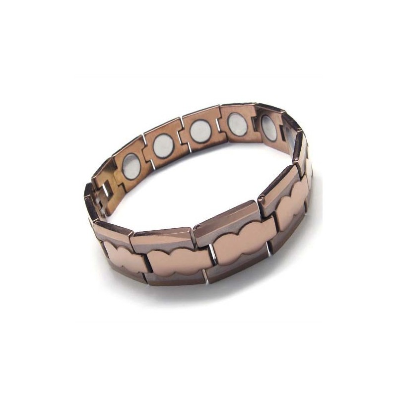 Tungsten Carbide 13 Mm Bred Brun Chunky Herrearmbånd