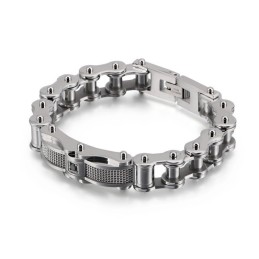 Rock Biker Chain Titanium Herrearmbånd Med Diamant