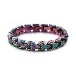 Titanium Modesmykker Drageskala Cool Herrearmbånd Vintage Sølvbelagt Kølarmbånd