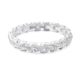 Titanium Modesmykker Drageskæl Cool Herrearmbånd Vintage Sølvbelagt Kølarmbånd