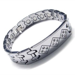 Wolframkarbid 12 Mm Bred Herrearmbånd Med Diamanter