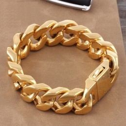Moderigtigt Herretitanarmbånd Med Geometrisk Tyk Sektion