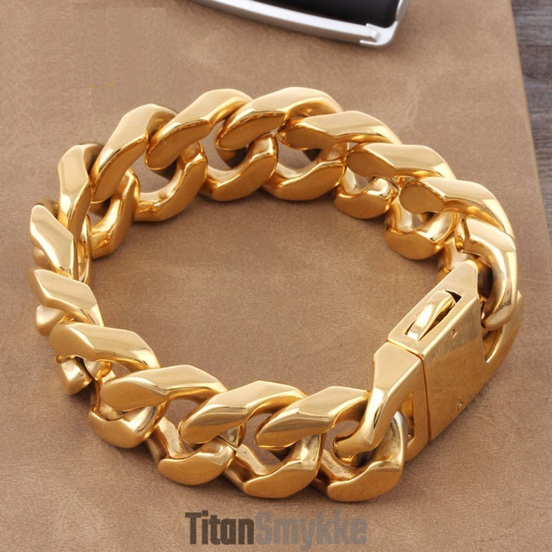 Moderigtigt Herretitanarmbånd Med Geometrisk Tyk Sektion