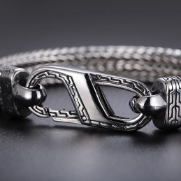 Vintage Titanium Armbånd Med Dragebenmønster Til Mænd