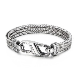 Vintage Titanium Armbånd Med Dragebenmønster Til Mænd
