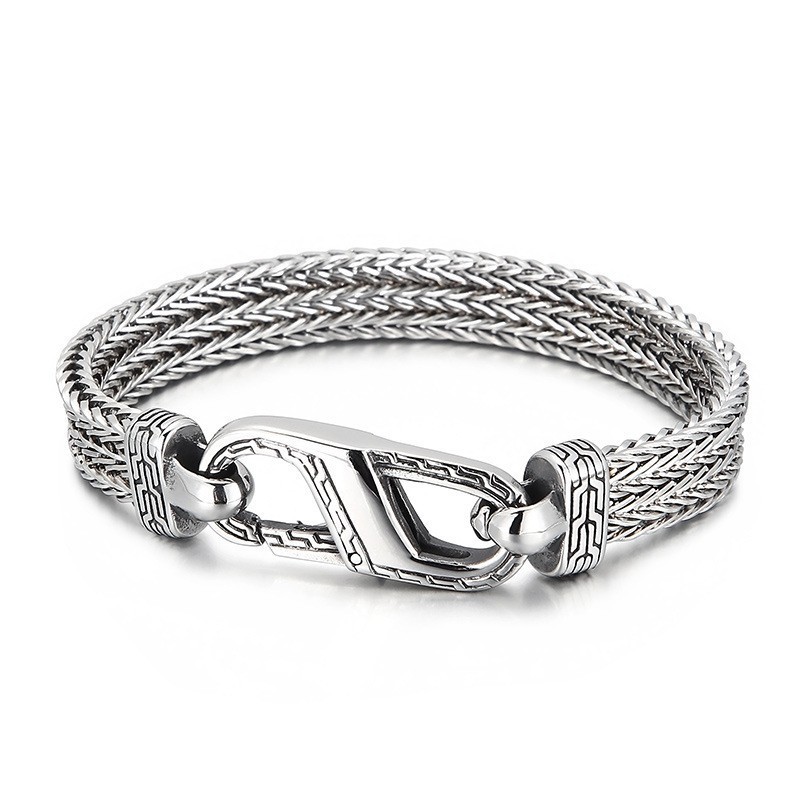 Vintage Titanium Armbånd Med Dragebenmønster Til Mænd Vintage Titanium Armbånd Med Dragebenmønster Til Mænd