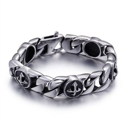 Vintage Chic Style Rundt Skilt Kors Titanium Armbånd Til Mænd