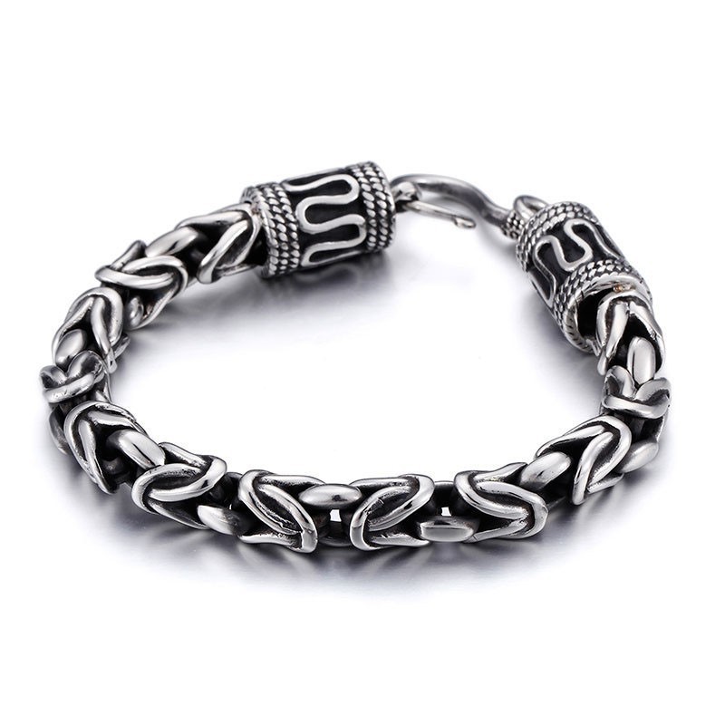 Vintage Fashion Chic Ring Clasp Keel Peace Pattern Titanium Herrearmbånd Til Gaver