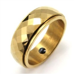 Ny Stil Gylden Facetslebet Wolframring