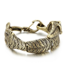 Vintage Cool Antik Guld Tiger Titanium Armbånd Til Mænd