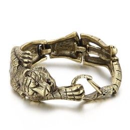 Vintage Cool Antik Guld Tiger Titanium Armbånd Til Mænd