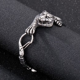 Cool Antik Guld Tiger Titanium Armbånd Til Mænd