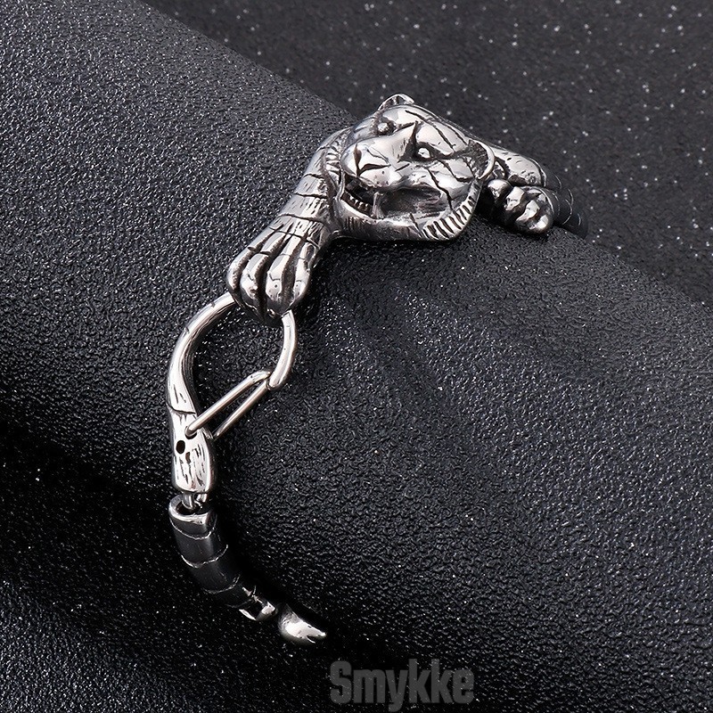 Cool Antik Guld Tiger Titanium Armbånd Til Mænd Cool Antik Guld Tiger Titanium Armbånd Til Mænd