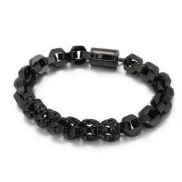 Splejset Skull Polygonbelagt Titanium Armbånd Til Mænd