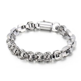 Splejset Kranium Polygonal Titanium Armbånd Til Mænd