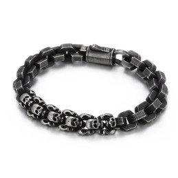 Splejset Kranium Polygonal Titanium Armbånd Til Mænd